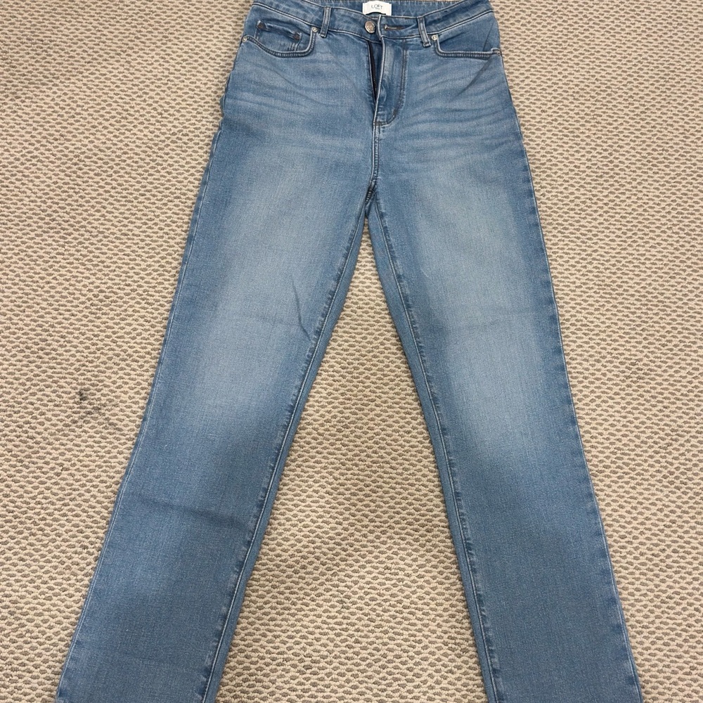 LOFT Women's High Rise Denim Jeans - Light Blue
